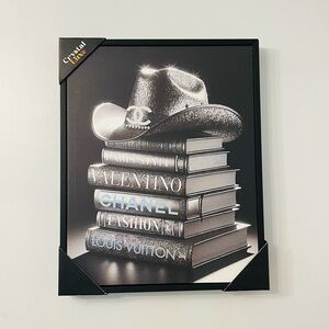 Chanel and Louis Vuitton Book Stack Wall Art home decor